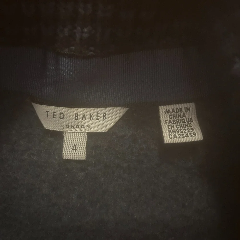 Ted Baker Cardigan Jacket Size 4 (L) Blue Zip & Button Fleece Minimal Preppy